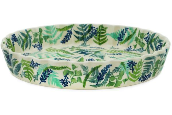 Pie Dishes | Manufaktura Fluted Pie Dish 11" Fern Frenzy UNIKAT Bakeware Manufaktura