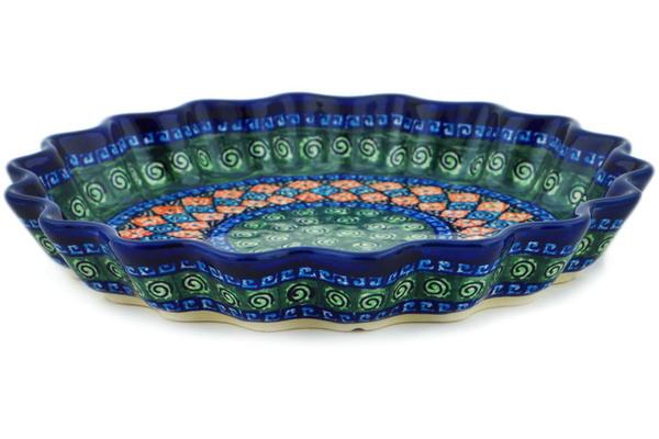 Pie Dishes | Zaklady Ceramiczne Fluted Pie Dish 10" Harlequin UNIKAT Bakeware Pie Dishes