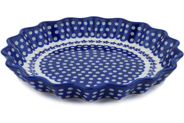 Pie Dishes | Zaklady Ceramiczne Fluted Pie Dish 13" Flowering Peacock Bakeware Pie Dishes