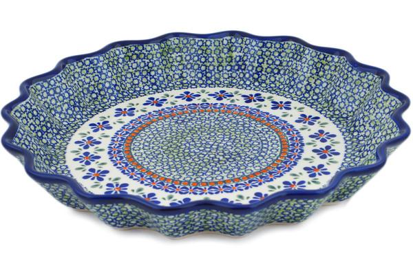 Pie Dishes | Zaklady Ceramiczne Fluted Pie Dish 13" Gingham Flowers Bakeware Pie Dishes