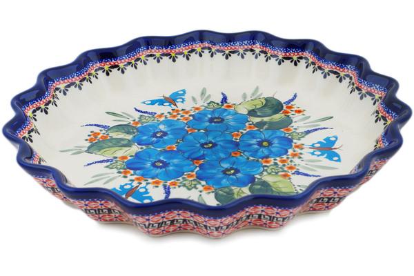 Pie Dishes | Zaklady Ceramiczne Fluted Pie Dish 13" Summer Splendor UNIKAT Bakeware Pie Dishes