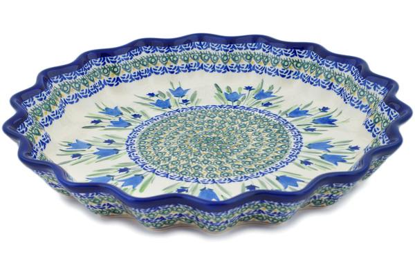 Pie Dishes | Zaklady Ceramiczne Fluted Pie Dish 13" Tulip Fields UNIKAT Bakeware Pie Dishes