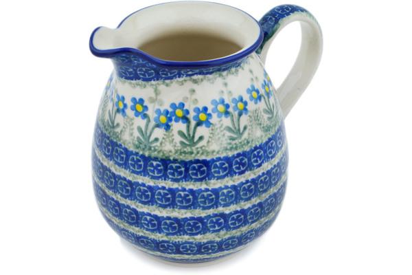 Pitchers | Ceramika Artystyczna Pitcher 3u00bd cups Blue Daisy Circle Serving Dishes Ceramika Artystyczna