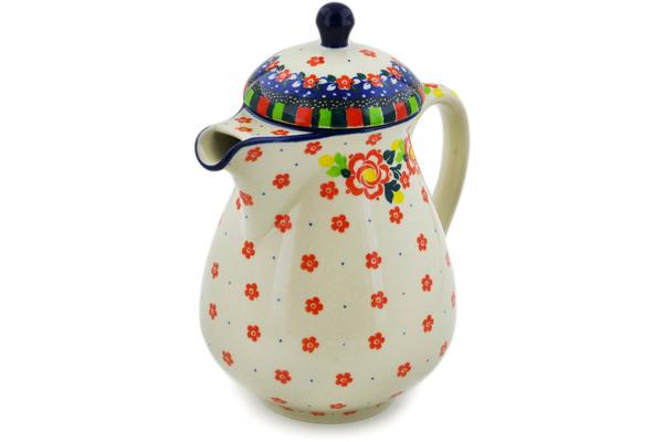 Pitchers | Ceramika Artystyczna Pitcher with Lid 52 oz Floral Puzzles UNIKAT Pitchers Ceramika Artystyczna