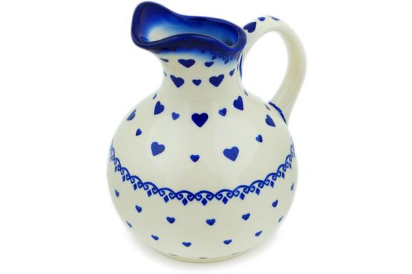 Pitchers | Ceramika Bona Pitcher 5 Cup Blue Valentine Hearts Pitchers Ceramika Bona