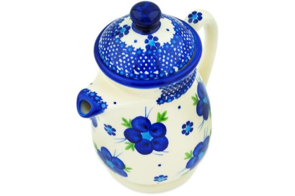 Pitchers | Ceramika Bona Pitcher with Lid 15 oz Bleu-belle Fleur Pitchers Ceramika Bona