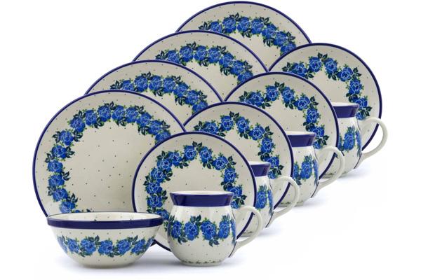 Place Settings | Ceramika Artystyczna 16-Piece Place Setting BOLEC Blue Rose Kitchen & Dining Ceramika Artystyczna