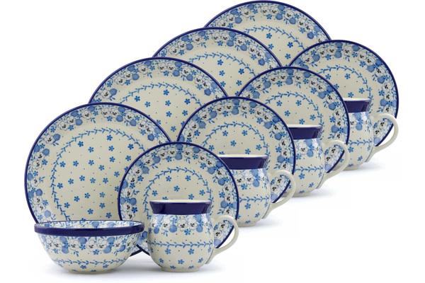 Place Settings | Ceramika Artystyczna 16-Piece Place Setting BOLEC White Pansy Kitchen & Dining Ceramika Artystyczna