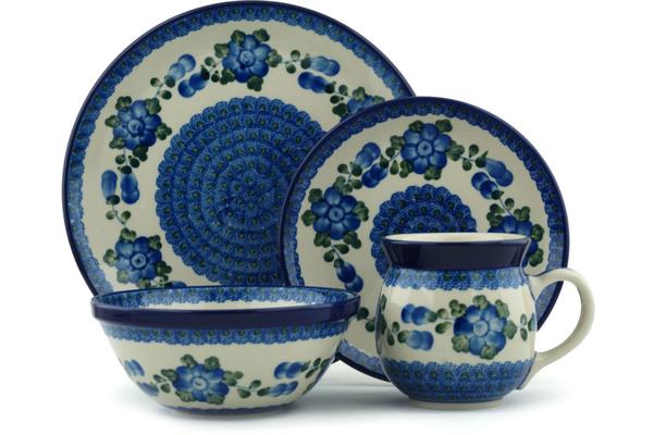 Place Settings | Ceramika Artystyczna 4-Piece Place Setting Blue Poppies Kitchen & Dining Ceramika Artystyczna