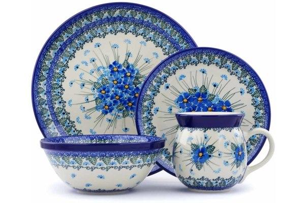 Place Settings | Ceramika Artystyczna 4-Piece Place Setting Forget Me Not UNIKAT Kitchen & Dining Ceramika Artystyczna