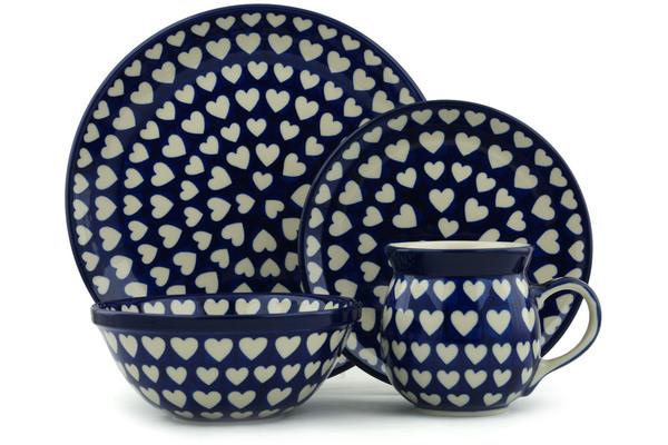 Place Settings | Ceramika Artystyczna 4-Piece Place Setting Hypnotic Hearts Kitchen & Dining Ceramika Artystyczna