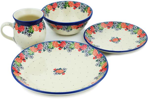 Place Settings | Ceramika Artystyczna 4-Piece Place Setting Springu0027s Arrival Kitchen & Dining Ceramika Artystyczna