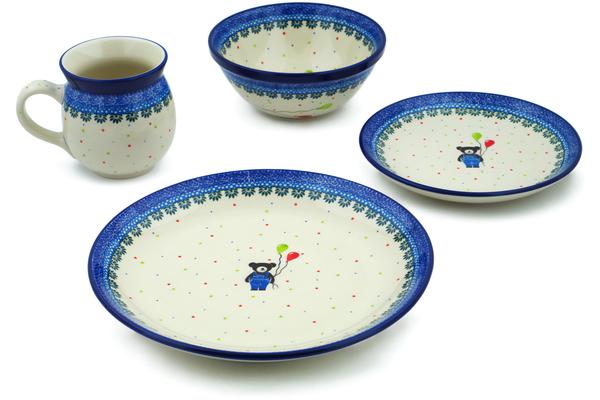 Place Settings | Ceramika Artystyczna 4-Piece Place Setting Teddy Bear UNIKAT Kitchen & Dining Ceramika Artystyczna