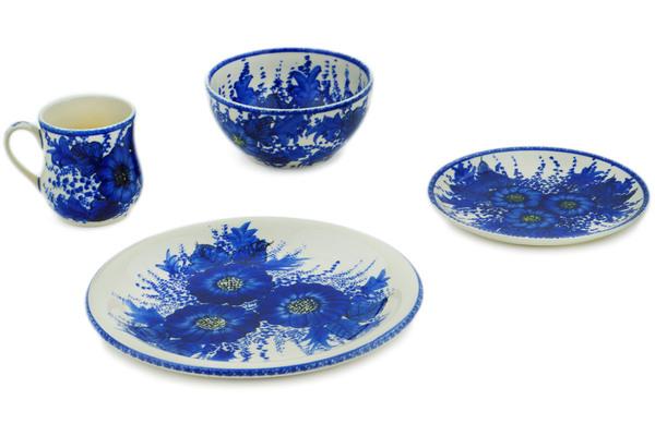 Place Settings | Ceramika Bona 4-Piece Place Setting Blue Poppy Dream Kitchen & Dining Ceramika Bona