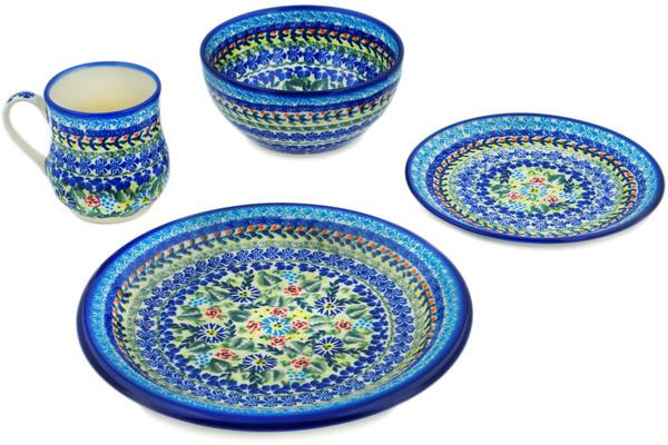 Place Settings | Ceramika Bona 4-Piece Place Setting Flor-de-lis UNIKAT Kitchen & Dining Ceramika Bona