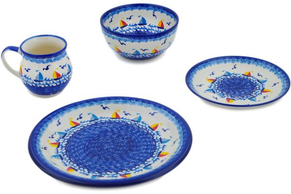 Place Settings | Ceramika Bona 4-Piece Place Setting Sailing Through Your Dreams Kitchen & Dining Ceramika Bona