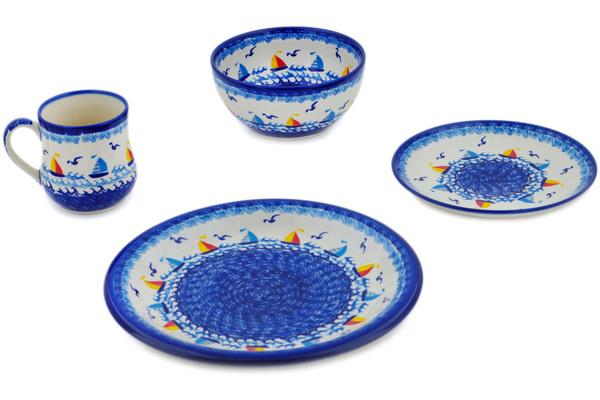 Place Settings | Ceramika Bona 4-Piece Place Setting Sailing Through Your Dreams Kitchen & Dining Ceramika Bona