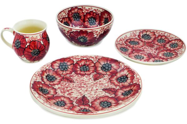 Place Settings | Ceramika Bona 4-Piece Place Setting Sugar Plum Poppies Kitchen & Dining Ceramika Bona