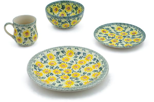 Place Settings | Ceramika Bona 4-Piece Place Setting Sunflower Fields Kitchen & Dining Ceramika Bona