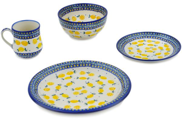 Place Settings | Ceramika Bona 4-Piece Place Setting When Life Gives You Lemons Kitchen & Dining Ceramika Bona