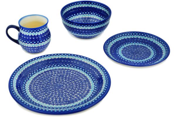 Place Settings | Dalia 4-Piece Place Setting Cobalt Winter Frost UNIKAT Kitchen & Dining Dalia