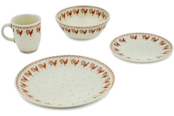 Place Settings | Manufaktura 4-Piece Place Setting Retro Rooster Kitchen & Dining Manufaktura