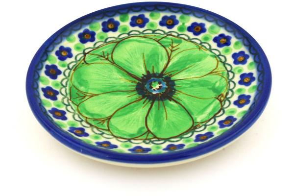 Plates | Ceramika Artystyczna Mini Plate, Coaster plate Green Pansies UNIKAT Plates Ceramika Artystyczna