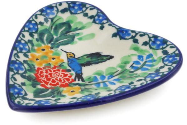 Plates | Ceramika Artystyczna Tea Bag or Lemon Plate 3" Hummingbird Meadow UNIKAT Kitchen & Dining Ceramika Artystyczna