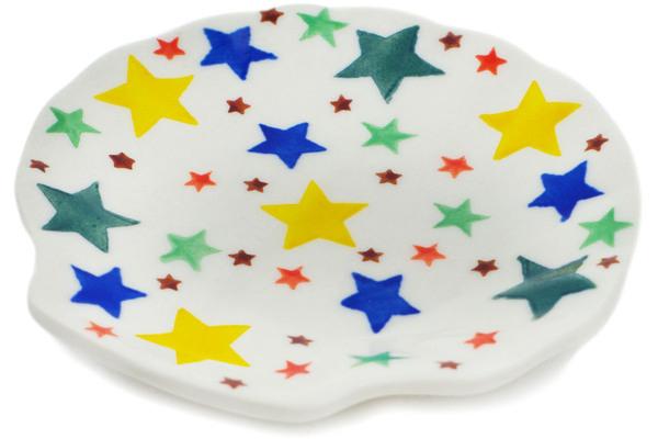 Plates | Ceramika Artystyczna Tea Bag or Lemon Plate 4" Confetti Stars Kitchen & Dining Ceramika Artystyczna