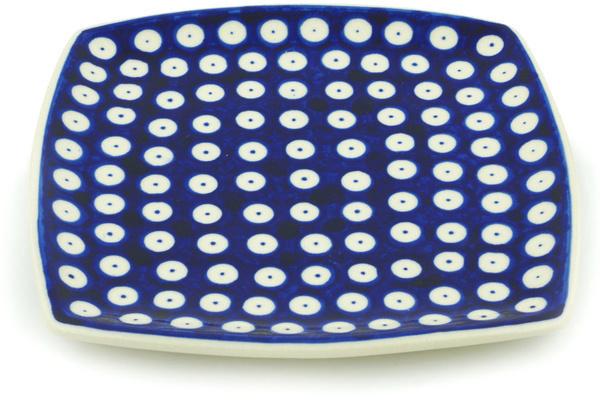 Plates | Ceramika Bona Square Plate 7" Blue Eyed Peacock Plates Ceramika Bona