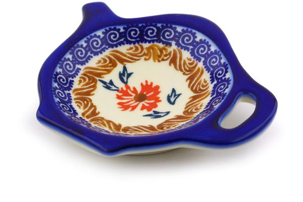 Plates | Ceramika Bona Tea Bag or Lemon Plate 4" Red Cornflower Kitchen & Dining Ceramika Bona