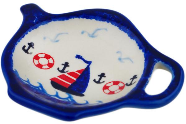 Plates | Ceramika Bona Tea Bag or Lemon Plate 4" Sweet Sailboats Kitchen & Dining Ceramika Bona