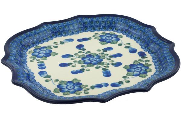 Platters | Ceramika Artystyczna 8 Point Plate Blue Poppies Plates & Platters Ceramika Artystyczna