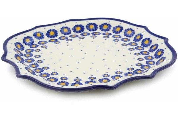 Platters | Ceramika Artystyczna 8 Point Plate Blue Zinnia Plates & Platters Ceramika Artystyczna