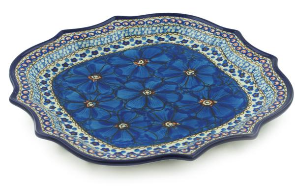 Platters | Ceramika Artystyczna 8 Point Plate Cobalt Poppies UNIKAT Plates & Platters Ceramika Artystyczna