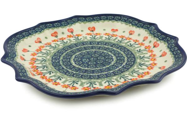 Platters | Ceramika Artystyczna 8 Point Plate Peach Spring Daisy Plates & Platters Ceramika Artystyczna