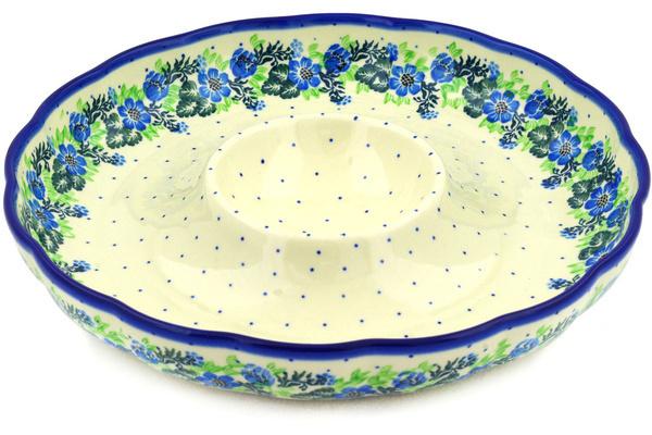 Platters | Ceramika Artystyczna Chip and Dip Platter 12" Wildflower Wreath Plates & Platters Ceramika Artystyczna