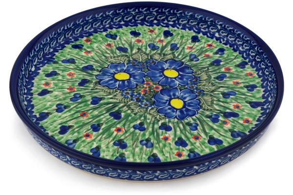 Platters | Ceramika Artystyczna Cookie Platter 10" Blue Bud Delight UNIKAT Plates & Platters Ceramika Artystyczna