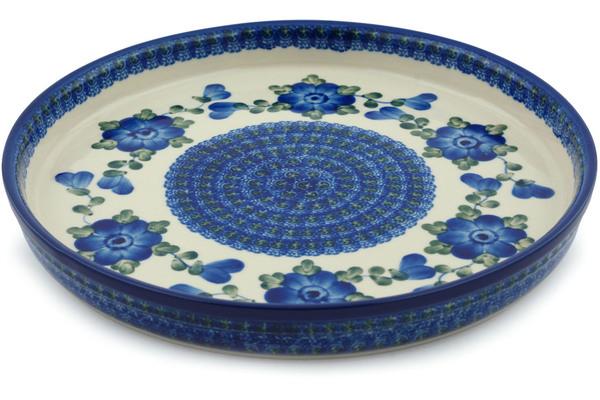 Platters | Ceramika Artystyczna Cookie Platter 10" Blue Poppies Plates & Platters Ceramika Artystyczna