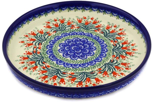 Platters | Ceramika Artystyczna Cookie Platter 10" Crimson Bells Plates & Platters Ceramika Artystyczna