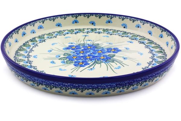 Platters | Ceramika Artystyczna Cookie Platter 10" Forget Me Not UNIKAT Plates & Platters Ceramika Artystyczna