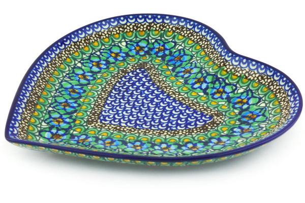 Platters | Ceramika Artystyczna Heart Shaped Platter 9" Mardi Gras UNIKAT Plates & Platters Ceramika Artystyczna