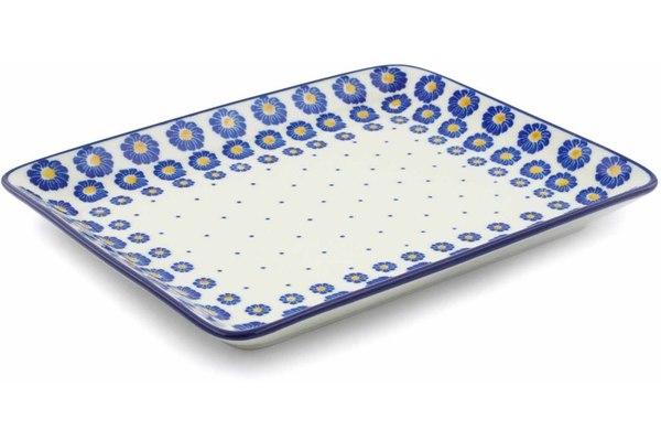 Platters | Ceramika Artystyczna Platter 10" Blue Zinnia Plates & Platters Ceramika Artystyczna