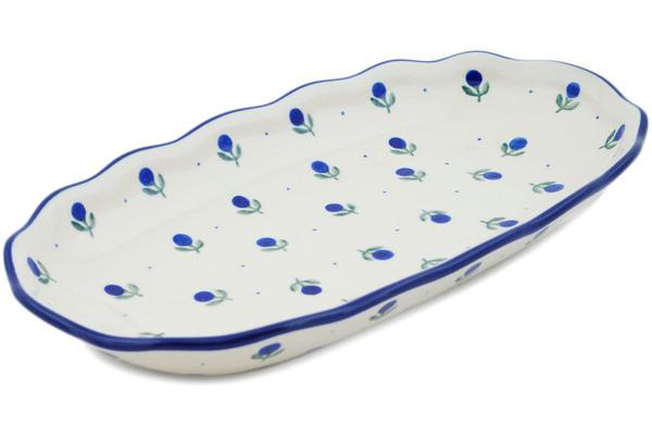 Platters | Ceramika Artystyczna Platter 12" Blue Buds Plates & Platters Ceramika Artystyczna