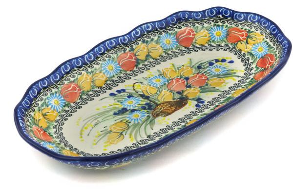 Platters | Ceramika Artystyczna Platter 12" Tulip Splendor UNIKAT Plates & Platters Ceramika Artystyczna