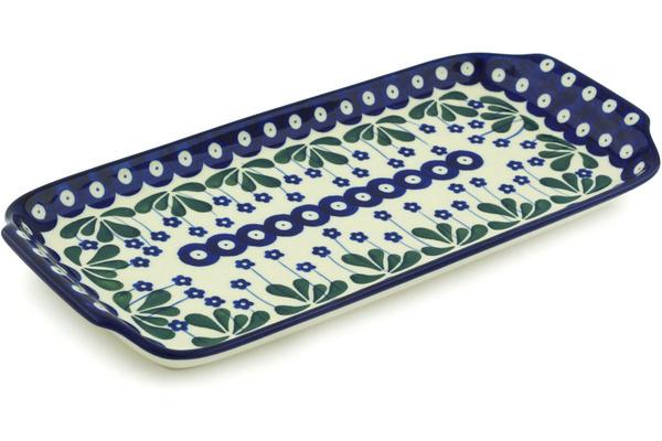 Platters | Ceramika Artystyczna Platter 13" Forget-me-not Peacock Plates & Platters Ceramika Artystyczna