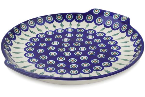 Platters | Ceramika Artystyczna Platter 13" Peacock Leaves Plates & Platters Ceramika Artystyczna