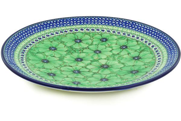 Platters | Ceramika Artystyczna Platter 14" Green Pansies UNIKAT Plates & Platters Ceramika Artystyczna