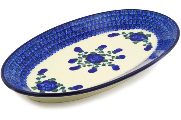 Platters | Ceramika Artystyczna Platter 15" Blue Poppies Plates & Platters Ceramika Artystyczna