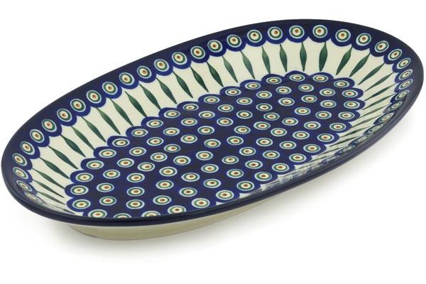 Platters | Ceramika Artystyczna Platter 18" Peacock Leaves Plates & Platters Ceramika Artystyczna